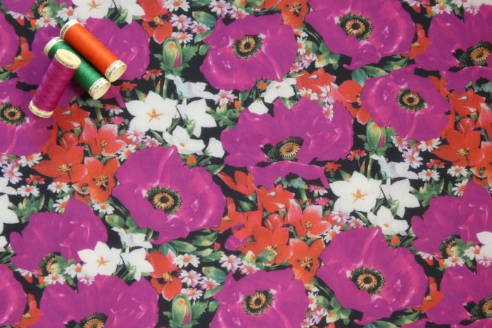 Ex Ted Baker Deadstock Designer Floral Structured Scuba Jersey