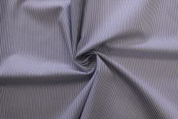 Deadstock Ex Designer Cotton Italian Yarn-Dyed Pinstripe Shirting - Sky/Ivory