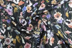 Lady McElroy Watercolours - Midnight - Viscose Challis