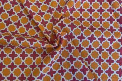 Lady McElroy - Geometric Trellis - Orange - Cotton Pure Lawn