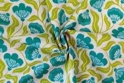 Lady McElroy - Lush Lime & Teal Botanicals - Cotton Pure Lawn
