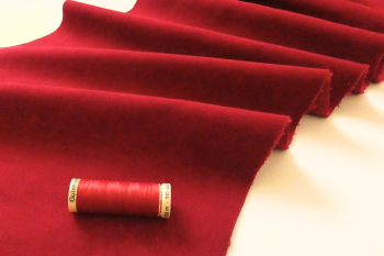 Deadstock Cotton Thick Velvet Plain - Red