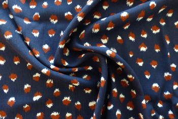 Lady McElroy Copper Concepts - Navy Morracain Crepe - Remnant - 2m