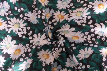 Lady McElroy Sunshine Daisies - Blue - Marlie-Care Lawn - Remnant - 2m