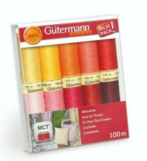 Gutermann Sew All Thread set Reds/Pinks/Yellows 100m x 10 reels