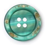 Two Tone Ripple Button  - Blue Turquoise