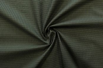 Deadstock Ex Designer Cotton Italian Yarn-Dyed Tartan Check Shirting - Dark Green