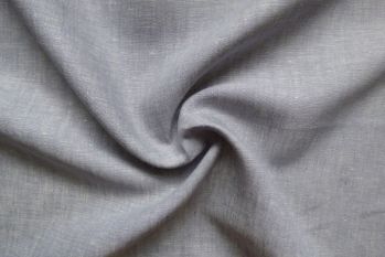 Ex Paul Smith Designer Deadstock Cross-Dyed Pure Linen Chambray - Silver Grey/Blue