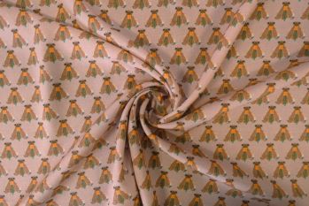 Lady McElroy Beauty and the Bee - Mini - Blush Pink - Chloe Chambray - Remnant - 2.5m