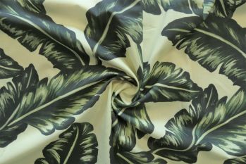 Lady McElroy Botanical Leaf - Mallard - Viscose Challis Lawn - Remnant - 2m