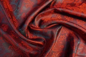 Paisley Lining - Burgundy/Red Faulty Remnant - 1.6M