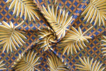 Lady McElroy California Palms - Terracotta Viscose Challis Lawn
