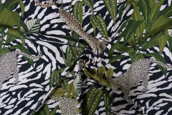 Lady McElroy Cheetah Trail - Viscose Challis Lawn - Remnant - 1m