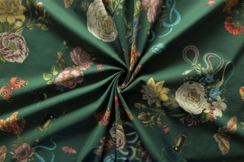 Lady McElroy Cobra Corsage - Bottle Green Marlie-Care Lawn - Remnant - 3m