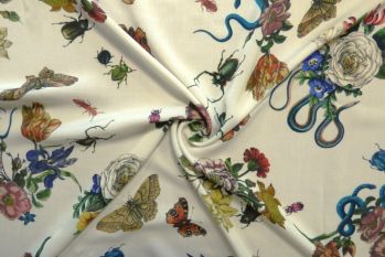 Lady McElroy Cobra Corsage - Chantilly Cream - Viscose Challis Lawn - Remnant - 1.4m