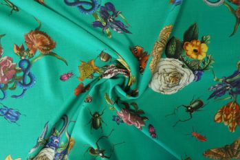 Lady McElroy Cobra Corsage - Emerald Chloe Chambray - Remnant - 1.4m