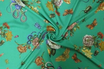 Lady McElroy Cobra Corsage - Emerald Green Viscose Challis Lawn - Remnant - 1.8m