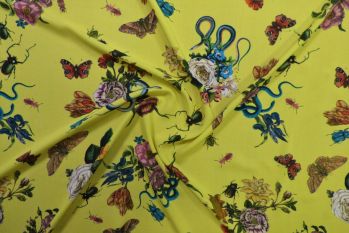 Lady McElroy Cobra Corsage - Lemon - Viscose Challis Lawn - Remnant - 2m