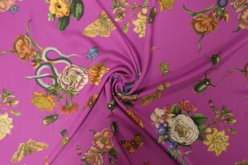 Lady McElroy Cobra Corsage - Magenta Viscose Challis Lawn Faulty Remnant - 3M