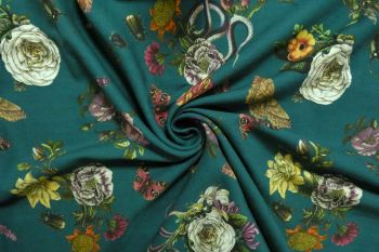 Lady McElroy Cobra Corsage - Teal - Chloe Chambray Remnant 1.1M