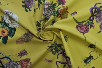 Lady McElroy Cobra Corsage - Mustard - Marlie-Care Lawn - Remnant - 3m