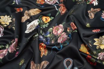 Lady McElroy Cobra Corsage Noir - (Luxury Scuba Jersey) - Remnant - 3m