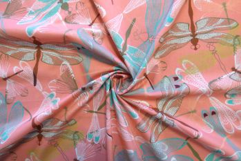 Lady McElroy DamselFly - Pink - Marlie-Care Lawn - Remnant - 3m