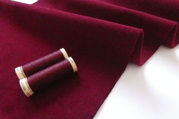 Deadstock Cotton Thick Velvet Plain - Burgundy