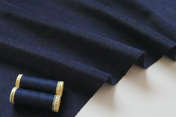 Deadstock Cotton Thick Velvet Plain - Indigo