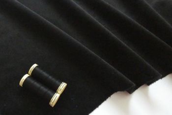 Deadstock Cotton Thick Velvet Plain - Black