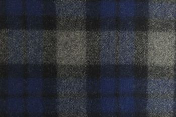 IT-DD157 Deadstock  Check Coating Tweed - Blue/Grey - Remnant - 1.7m