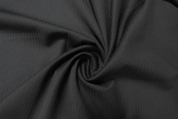 Deadstock Ex-Designer Wool Suiting Self Stripe - Black