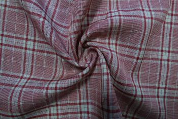 Deadstock Ex-Designer Linen-Mix Check Suiting - Red/White