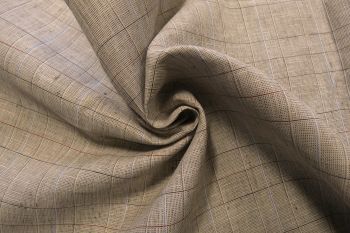 Deadstock Designer Linen-Mix Suiting - Brown/White