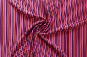 Ex Hobbs Deadstock Designer Multicoloured Digital Printed Chirimen Crepe - Multi-Stripe - Remnant - 3m