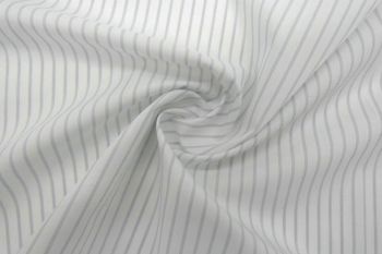 Deadstock Ex Paul Smith Italian Cotton Yarn-Dyed Striped Shirting - Silver/White