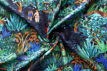 Lady McElroy Dip In The Lake - Midnight - Viscose Challis Lawn