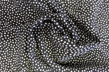 Lady McElroy Dotty About Dots - Black - Viscose Challis Lawn - Remnant - 3m