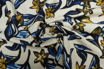Lady McElroy Dubai Floral - Ella Chambray - Remnant - 3m
