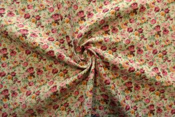 Lady McElroy Efflorescent Roses - Linen Mix Chambray