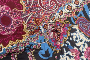 Deadstock Ex Desigual Large Paisley Viscose Jersey