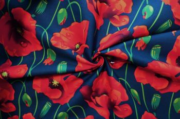 Lady McElroy Flanders Fields - Navy - Cotton Poplin