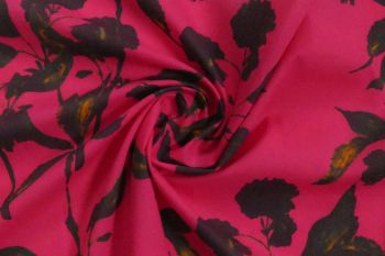Lady McElroy - Fiery Foliage - Magenta - Cotton Pure Lawn - Remnant - 3m
