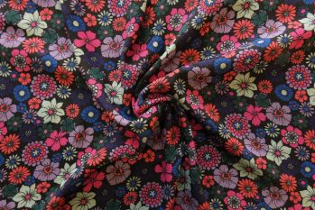 Lady McElroy Flower Power - Pink - Viscose Morracain Crepe