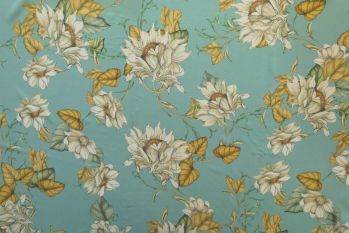 Lady McElroy Golden Chrysanths - Viscose Challis Lawn