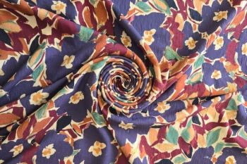 Lady McElroy - Gouache Garden - Marbled Sandwashed Linen-Mix Crepe
