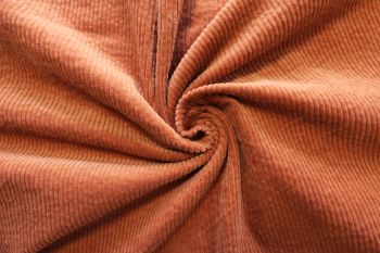 Lady McElroy Hamilton - 6 Wale Luxury Washed Stretch Jumbo Corduroy - Burnt Orange  - Remnant - 1.4m