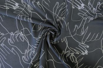 Lady McElroy Hands On - Midnight - Viscose Rickardi Lawn - Remnant - 2m