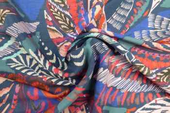 Lady McElroy Harpy Feathers - Royal Aqua Marlie Care Lawn - Remnant - 3m