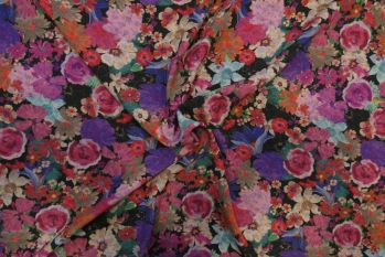 Lady McElroy Hidden Flowers - Viscose Morracain Crepe - Remnant - 3m
